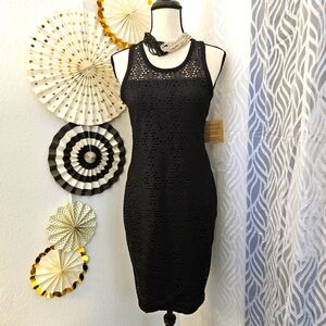 NWT RACHEL Rachel Roy | Black Sleeveless Lace Bodycon Dress | Size Medium